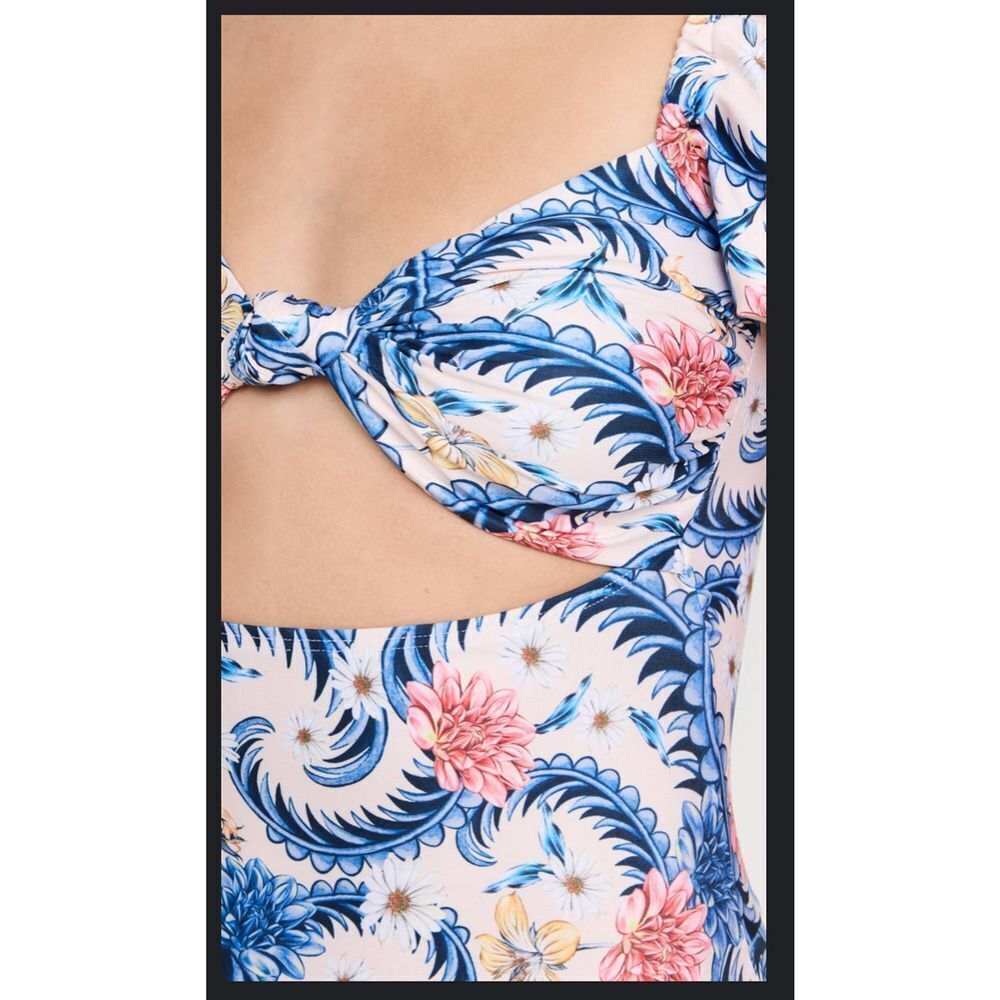 Agua Bendita Blue and Pink Floral Maxi Dress - Picture 4 of 13